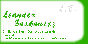 leander boskovitz business card